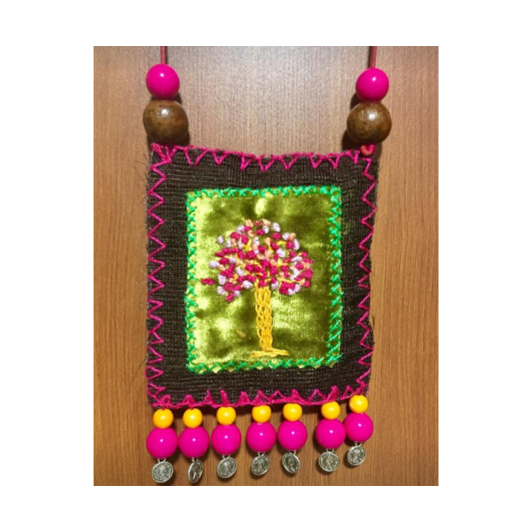 hand embroidered velvet neck piece with beads